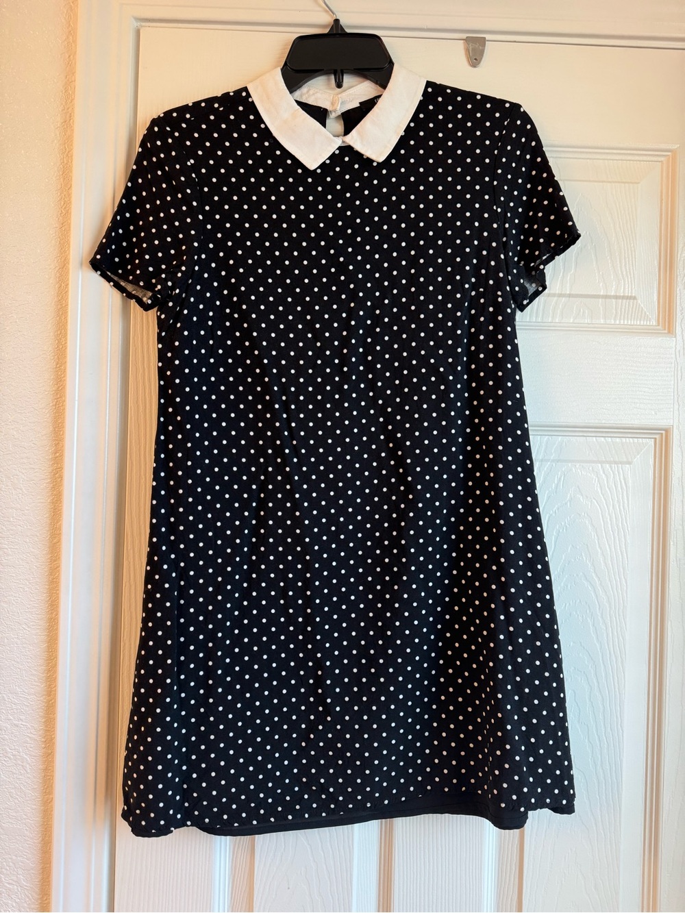 Forever 21 Black and White Polka Dot Mini Dress with Peter Pan Collar